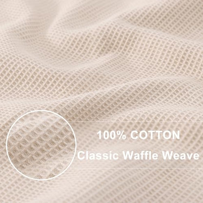 Homaxy 100% Cotton Waffle Weave Kitchen Towels, 4 Pack, Beige | Soft and Absorbent Dish Towels, 16 x 26 Inches Quick Dry Hand Towels - color: Begie, size: 16 x 26 - 4 Pack