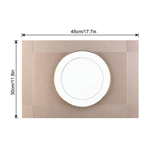 DACHUI Placemats Set of 6, Washable & Durable Stylish Woven Place Mats - color: Champagne, size: 6PCS