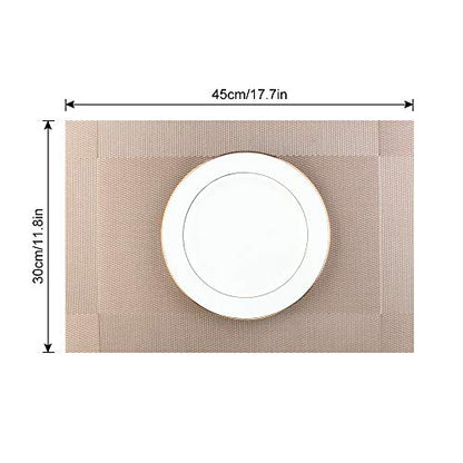 DACHUI Placemats Set of 6, Washable & Durable Stylish Woven Place Mats - color: Champagne, size: 6PCS