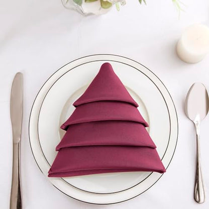 Bailarina Cloth Napkins Set of 80,17x17 inches Dinner Napkins Cloth Washable,Polyester Square Table Cloth Napkin Bulk with Hemmed Edges Ideal for Banquets, Parties and Weddings-Burgundy - color: Burgundy