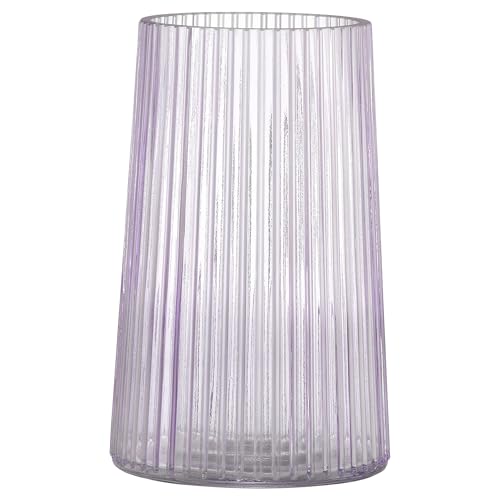 Purple Glass Vase for Flower, Flower Vase for Bouquet, Modern Glass Vases, Ribbed Vases for Living Room, Bedroom, Dining Table, Office, Wedding, Centerpieces, 8 Inches - color: Purple, size: Large