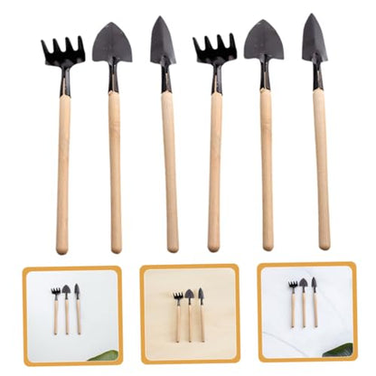 Homoyoyo 18pcs Mini Garden Tools Set for Flower Pots Succulent Plants, Metal Hand Tools with Shovel Rake Trowel, Indoor Gardening Soil Loosening and Transplanting Kit for Plant Care
