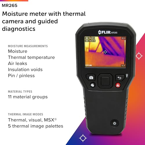 FLIR MR265 Moisture Meter and Thermal Imager with MSX | 160x120 thermal sensor, MSX, pinless sensor, laser pointer, single-file documentation, 9Hz - style: MR265