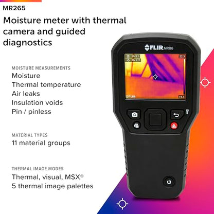 FLIR MR265 Moisture Meter and Thermal Imager with MSX | 160x120 thermal sensor, MSX, pinless sensor, laser pointer, single-file documentation, 9Hz - style: MR265