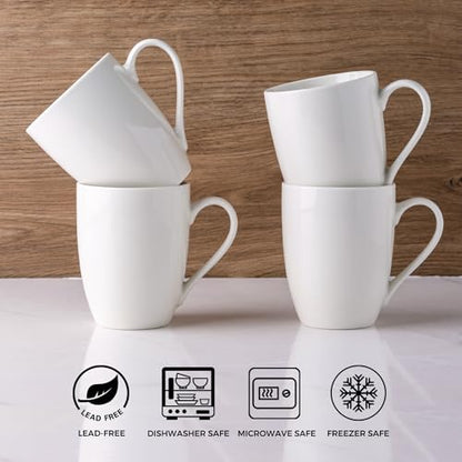 GBhome White Coffee Mugs Set of 6, 12 oz Ceramic Coffee Cups | Classic COffee Mugs for Home,Office&Restaurant,Tea/Espresso/Cappuccino. Dishwasher&Microwave Safe - color: Off White 2, size: 12 oz (6 Piece Set)