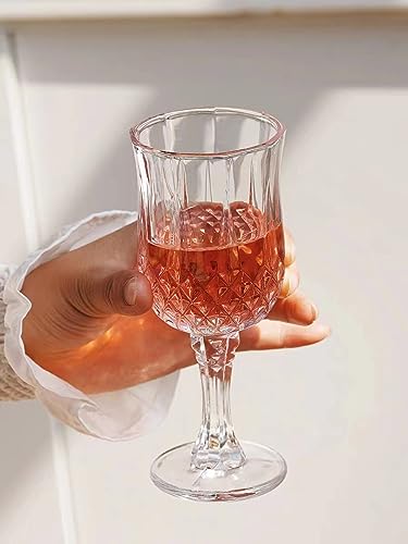 Red wine glass set of 3,medium 5.4 oz,Perfect for Red or White,Daily Use,Unique Birthday or Father's Day Gift (Diamond Wine Glass)