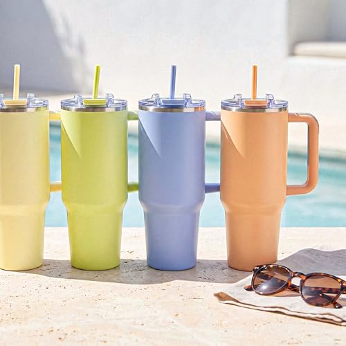 Hogg Big Swig 40oz Tumbler with Handle and Straw - Coastal Breeze, 40 oz Tumbler, Insulated Cup with Handle, 40oz Water Bottle with Straw, Thermal Cups, Leak Proof Lid, Travel Mugs, Stainless Steel - color: Coastal Breeze