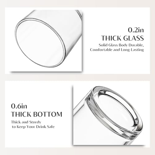 INSETLAN 20 oz Clear Glass Cup with Lid and Glass Straw, Set of 2 Thickened Glass Coffee Tumblers, Drinking Glasses with Straw for Smoothie, Tea, Milk, Whiskey, Water and More – Elegant & Durable - color: 20 oz - 2 Pcs