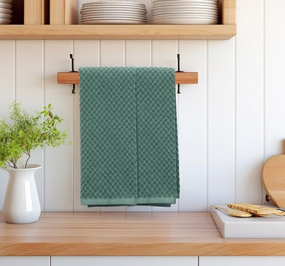 COTTON CRAFT Amazing Kitchen Towels - 8 Pack 100% Cotton Waffle Terry Towel | Seafoam - 16x28 Euro Café Waffle Weave Dish Towels - Soft Absorbent Quick Dry Low Lint Reusable Pantry Bar Cleaning Cloth - color: Seafoam, size: 8 Pack