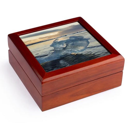 3dRose Iceland. Ice chunks on Diamond Beach near Jokulsarlon,south coast. Jewelry Box 7 x 7 inch with 4 inch tile