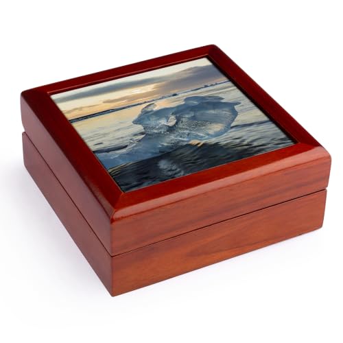 3dRose Iceland. Ice chunks on Diamond Beach near Jokulsarlon,south coast. Jewelry Box 7 x 7 inch with 4 inch tile