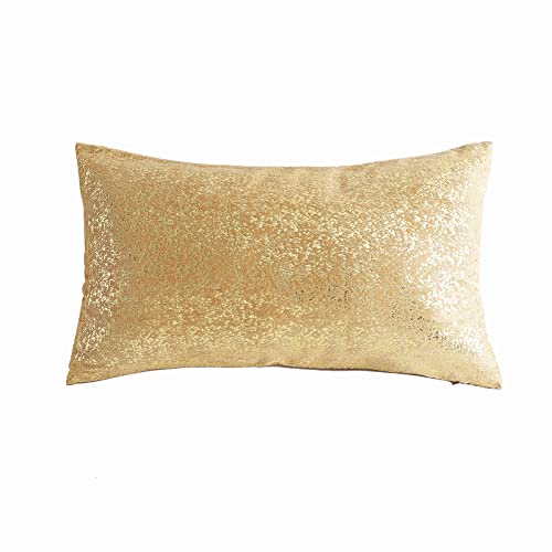 Deeprove 12 x 20 Throw Pillow Cover Oblong, Both Sides Metallic Sparkle Gold Foil Print, Decor Soft Velvet Hidden Zipper Closure Accent Pillow Cushion Case for Sofa, Lumbar, Rectangle 1 Pack, Beige - color: Beige, size: 20" x 12" (Pack of 1)