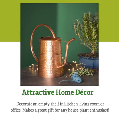 Gardener’s Supply Company Copper Plated Indoor Watering Can | 3 Quart Water Capacity, Curved Spout for Houseplants, Succulents, Seeds, and Herbs