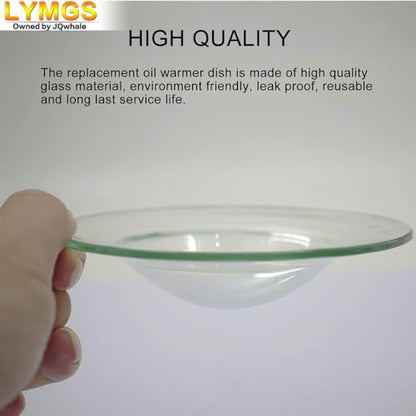 4.5" Replacement Oil Warmer Dish, 115mm Wax Melt Warmer Liner Round Glass Dish, Candle Warmer Bowl Plate Wax Tray for Scented Wax Aroma Therapy Lamp, 1 Pack