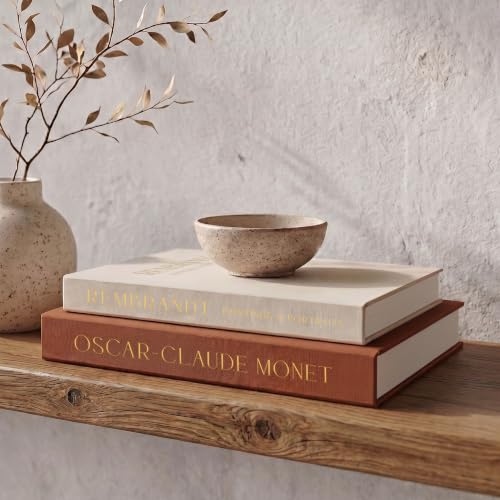 Beautiful Decorative Books Set of 2 - Linen Boxes for Coffee Table Decor | Aesthetic Modern Home Decoration for Your Bookshelf or Mantel, Fake/faux Books Double as Photo Storage or Keepsake Box - color: Camel-Beige