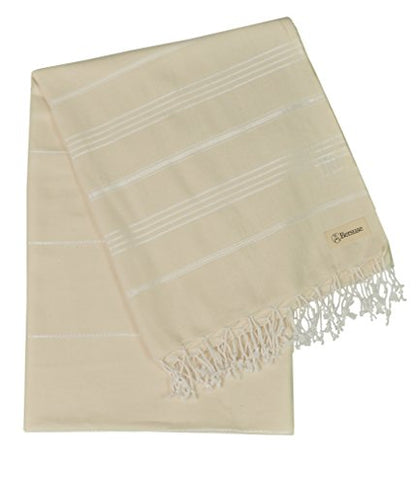 Bersuse Towels Anatolia XL Beach Blanket Throw Blanket Turkish Towel 100% Cotton Extra-Large Quick-Dry Lightweight Premium Peshtemal Towel - 61x82 Inches, Natural - color: Natural