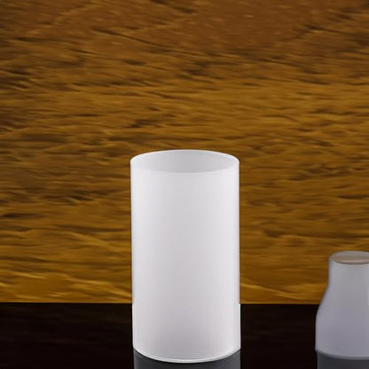 WGVI Hurricane Candle Holder Sleeve, W: 3", Ht: 6", Frosted Glass Cylinder Open Both Ends, Chimney Tube Shade, 2 Pieces - color: Frosted, size: 3x6"H