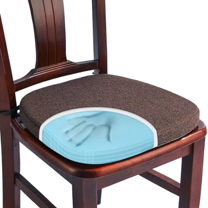 SINOSSO 1 Pack Memory Foam Chair Cushions for Dining Chair, Friendly Woven Fabric 16" U-Shape Comfortable Kitchen Chair Pad, Removable Slip Resistant Seat Cushion (1 Piece, Dark Brown) - color: Dark Brown