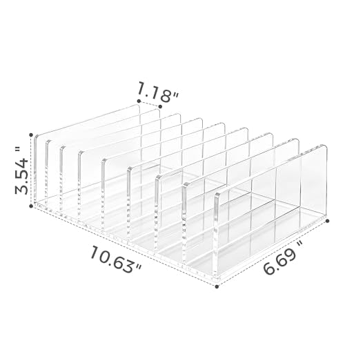 8 Compartments Clear Acrylic Mail Holder – Vertical Letter Sorter & Multifunction Desk Organizer for Bills, Documents, Notebooks – Modern Office/Home Envelope File Rack - size: 8 Compartments