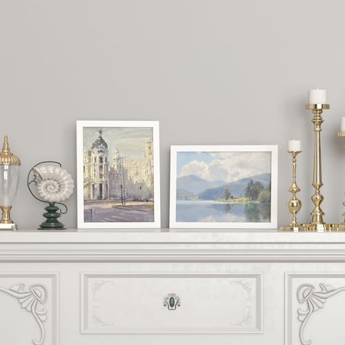 8.5x11 Picture Frame White Set of 4, Wooden Diploma Frame with Acrylic Plexiglass for Pictures, Certificate Degree Document Frame Tabletop and Wall Mounting Display - color: White, size: 8.5x11