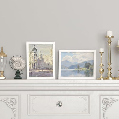 8.5x11 Picture Frame White Set of 4, Wooden Diploma Frame with Acrylic Plexiglass for Pictures, Certificate Degree Document Frame Tabletop and Wall Mounting Display - color: White, size: 8.5x11