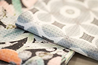 Kitchen Towels, Dish Towels for Kitchen, 3 Pc Kitchen Towel Set | Microfiber Waffle Towels, 16 x 26 inches, with Hanging Loops, Reusable Tea Towels, Cute Kitchen Towels - 3 Pack - color: Pewter