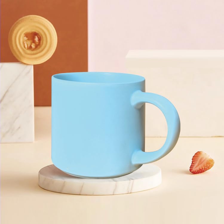 15 oz coffee mug set of 4 stackable heavy ceramic mug for Tea Milk Latte, Dishwasher, Microwave safe, blue - color: Blue