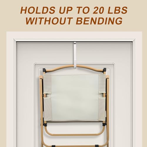 Over The Door Hooks 2 Pack – Heavy Duty Door Hanger Hooks for Hanging Towels, Bags, Robes, Clothes – No Drilling Over Door Hook, Dorm Essentials, Towel Racks for Bathroom, Bedroom, Closet