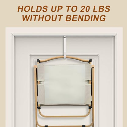 Over The Door Hooks 2 Pack – Heavy Duty Door Hanger Hooks for Hanging Towels, Bags, Robes, Clothes – No Drilling Over Door Hook, Dorm Essentials, Towel Racks for Bathroom, Bedroom, Closet