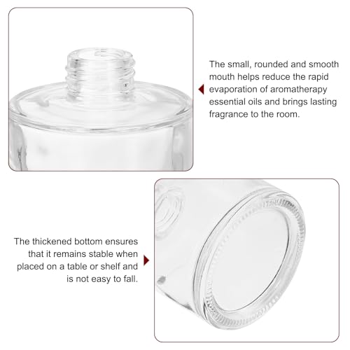 HARFINGTON 120ml/4oz Empty Glass Diffuser Bottle 3" x 2.8" Refillable Fragrance Accessories Aromatherapy Jar Container for Replacement Reed Diffuser DIY Home Bathroom Transparent - size: 4.1 Ounces