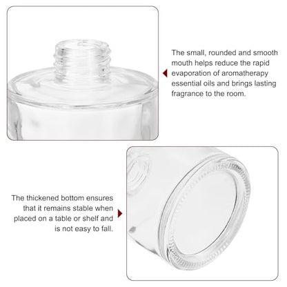 HARFINGTON 120ml/4oz Empty Glass Diffuser Bottle 3" x 2.8" Refillable Fragrance Accessories Aromatherapy Jar Container for Replacement Reed Diffuser DIY Home Bathroom Transparent - size: 4.1 Ounces