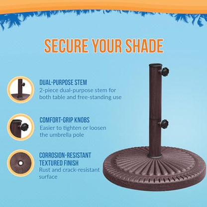 66-lb Weather Resistant Umbrella Base in Bronze Resin Finish