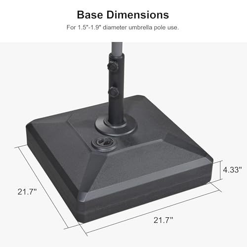 PURPLE LEAF HDML45 158 lbs Patio Market Umbrella Stand Base with Wheels | Convenient Mobility, High Quality HDPE Material, Maintain at least 3 Years, UV Protection, Strong Wind Resistant - size: Heavy-Duty
