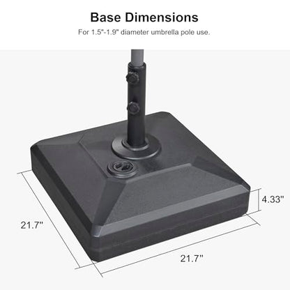 PURPLE LEAF HDML45 158 lbs Patio Market Umbrella Stand Base with Wheels | Convenient Mobility, High Quality HDPE Material, Maintain at least 3 Years, UV Protection, Strong Wind Resistant - size: Heavy-Duty