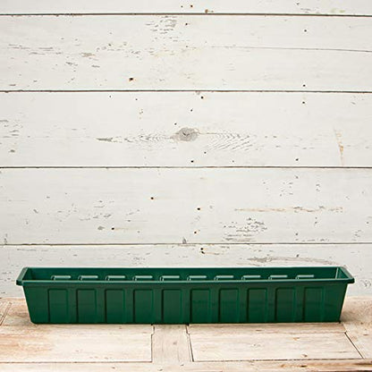 Root & Vessel Poly-Pro Plastic Flower Box Planter, Hunter Green, 36-Inch - color: Green, size: 36-Inch