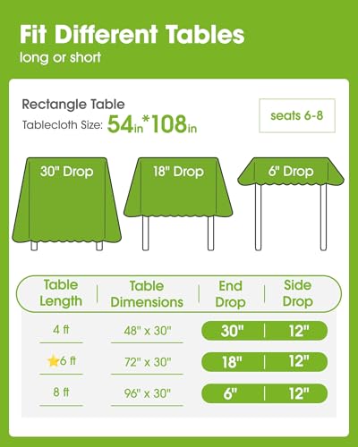 Pureegg Plastic Table Cloth 10 Pack, 54 x 108 Inch Disposable Table Cloths for Party, Picnic and Wedding, Rectangle, White - color: White, size: 54" X 108" Rectangle