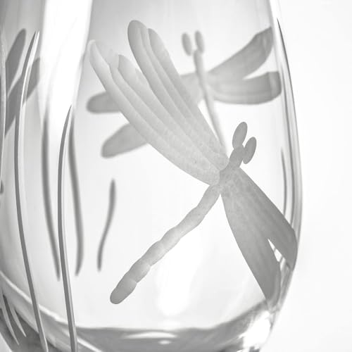 Rolf Glass Dragonfly All Purpose Wine Glass 18 ounce - Stemmed Wine Glasses Set of 2 – Lead-Free Glass- Etched Large Wine Glasses - Made in the USA - A Classic - color: All Purpose 2 Set