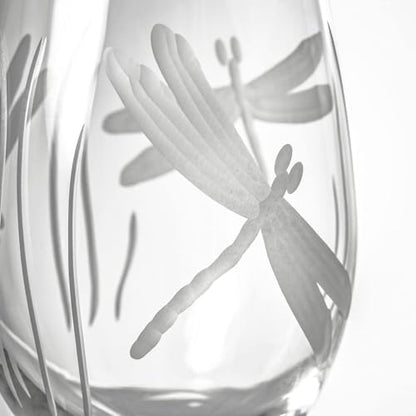 Rolf Glass Dragonfly All Purpose Wine Glass 18 ounce - Stemmed Wine Glasses Set of 2 – Lead-Free Glass- Etched Large Wine Glasses - Made in the USA - A Classic - color: All Purpose 2 Set