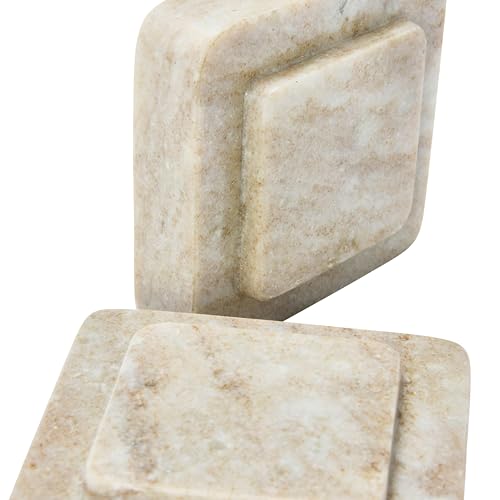 Bloomingville Heavy Duty Marble Bookends, Beige, (Pack of 4) - size: Pack of 4