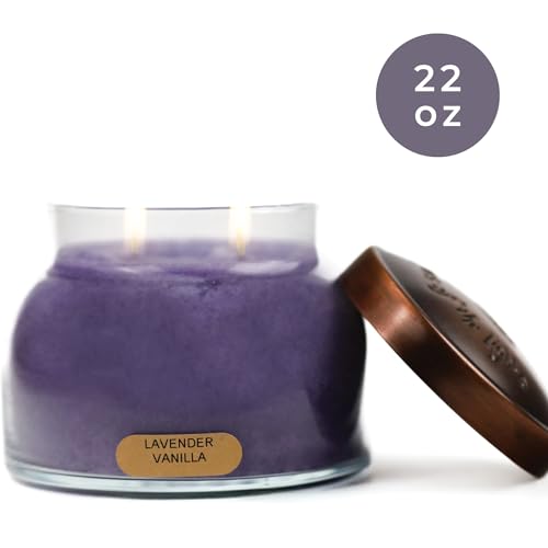 A Cheerful Giver - Lavender Vanilla Mama Scented Glass Jar Candle (22oz) with Lid & True to Life Fragrance Made in USA - size: 22 oz