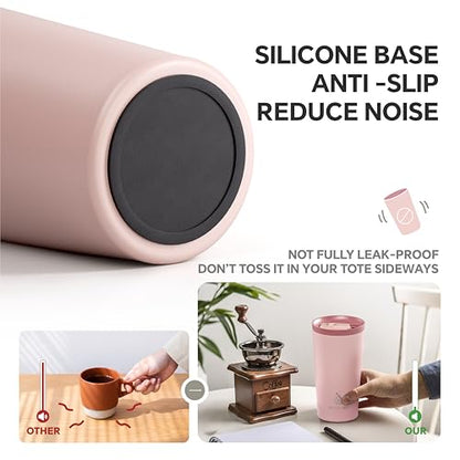 Ideus 17 oz Travel Coffee Mug, Double Wall Vacuum Stainless Steel Insulated Coffee Tumbler With Lid, Splash-Proof & Cup Holder Friendly, Keeps Drinks Hot/Cold, Dishwasher Safe, Blush - color: Blush