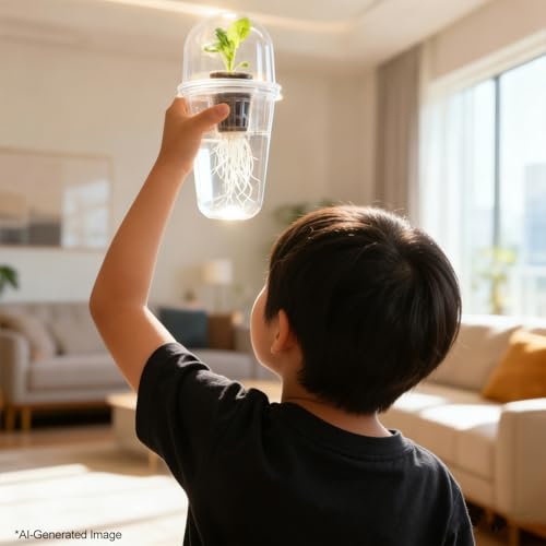 12 Pack 5in1 Seed Starter Cup Kit With Dome,Propagation Cups Self Watering | Tabletop Mini Greenhouse Hydroponics Growing System Kit for Herbs,Indoor Herb Garden,Root Observation