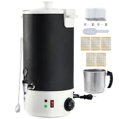 TCFUNDY Wax Melter for Candle Making 10L Black, Electric Non-Stick Candle Wax Melter Pot 10L, DIY Candle Making Kit for Adults, Soy Wax and Beeswax Candle Maker - color: Black