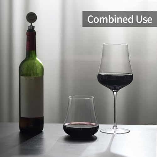 Large Wine Glasses Set of 4, 25oz | Lead-Free Hand Blown Crystal, Dishwasher Safe, Elegant Tall Stem, Wedding Anniversary Party Christmas, Nice Gift Box - size: 25oz - 4 PCS