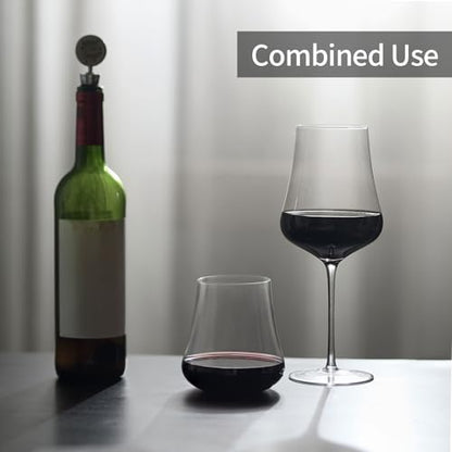 Large Wine Glasses Set of 4, 25oz | Lead-Free Hand Blown Crystal, Dishwasher Safe, Elegant Tall Stem, Wedding Anniversary Party Christmas, Nice Gift Box - size: 25oz - 4 PCS