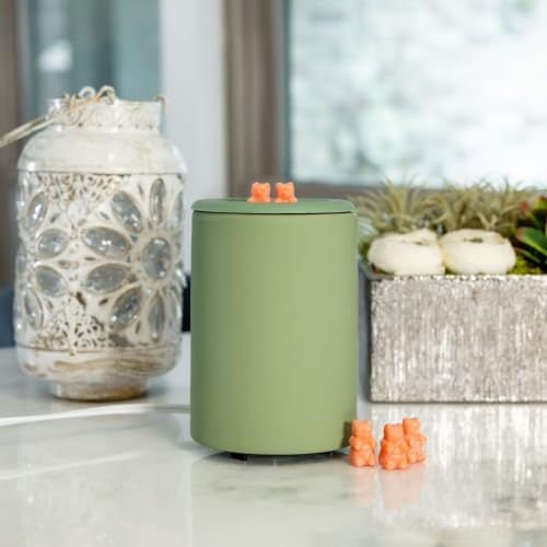 Happy Wax Sage Mod Warmer for Scented Wax - Large Wax Warmer with Timer. Perfect Wax Melter for Scented Wax Melts - color: Sage
