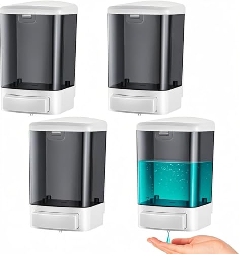 4Pack Hand Soap Dispenser Wall Mount 33.8oz Liquid Soap Dispenser - size: 4 pack-1000ml