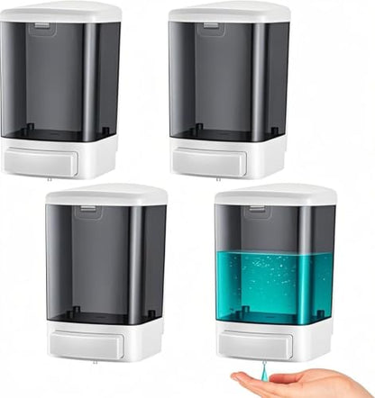 4Pack Hand Soap Dispenser Wall Mount 33.8oz Liquid Soap Dispenser - size: 4 pack-1000ml