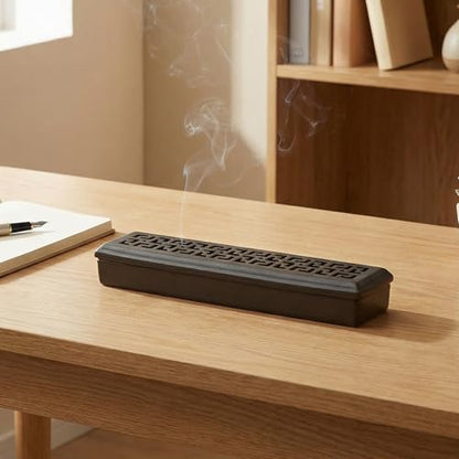 CEREMONY Incense Holder for Sticks, Ceramic Insence-Stick Holder Ash Catcher Yoga - color: Lever Brown
