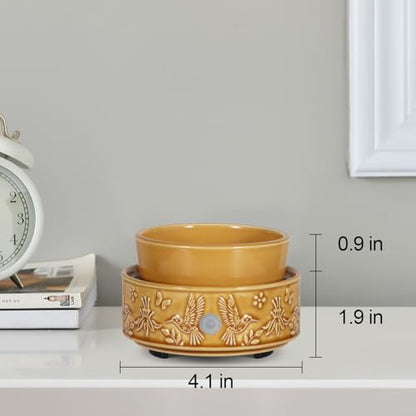 Hummingbird Wax Melt Warmer for Scented Wax 3-in-1 Ceramic Wax Warmer | Fragrances Candle Oils, Home Fragrance Burner,Electric Candle Warmer for Mom Women (Yellow) - color: Yellow Hummingbird